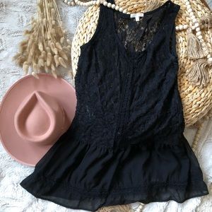 Gianni Bini Black Ruffled Tiered Sundress